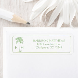 Grüne Küsten-Palmetto-Palme-Monogramm