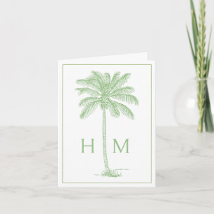 Grüne Küsten-Palmetto-Palme-Monogramm