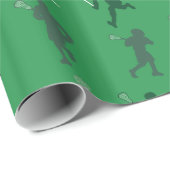 Grüne Lacrosse-Silhouetten Geschenkpapier (Rolleneckpunkt)