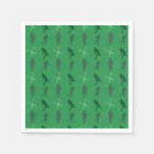 Grüne Lacrosse-Silhouetten Serviette (Vorderseite)