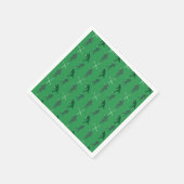 Grüne Lacrosse-Silhouetten Serviette (Ecke)
