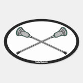 Grüne Lacrosse Sticks Ovaler Aufkleber (Vorderseite)
