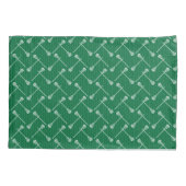 Grüne Lacrosse Weiße Sticks Gemustert Kissenbezug (Rückseite)