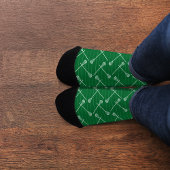 Grüne Lacrosse Weiße Sticks Gemusterte Socken