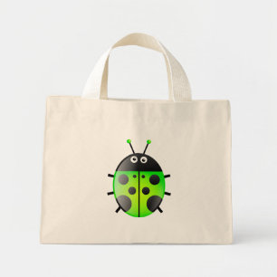 Grüne Ladybug Mini Stoffbeutel