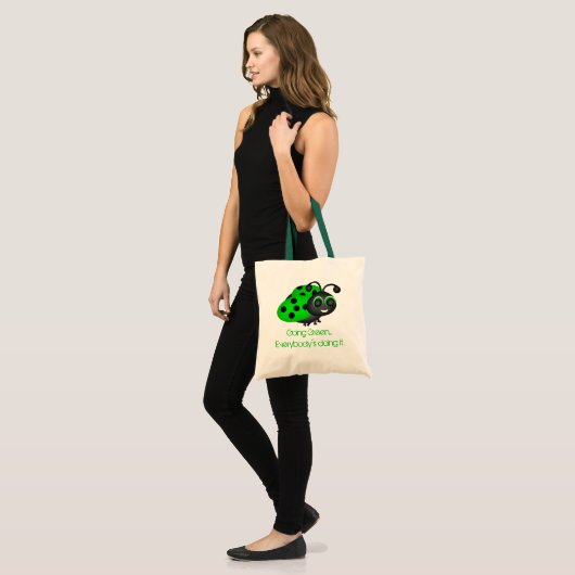 Grüne Ladybug-Tasche Tragetasche (Vorderseite (Model))