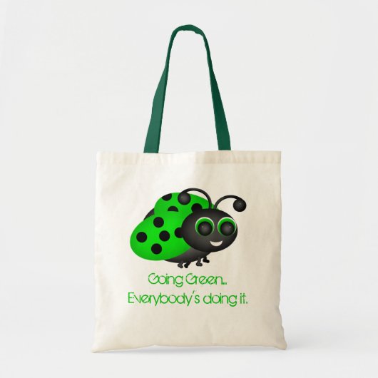 Grüne Ladybug-Tasche Tragetasche (Vorne)