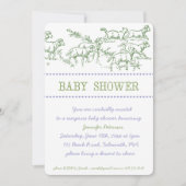 Grüne Lamb-Babydusche Einladung - unisex (Vorderseite)