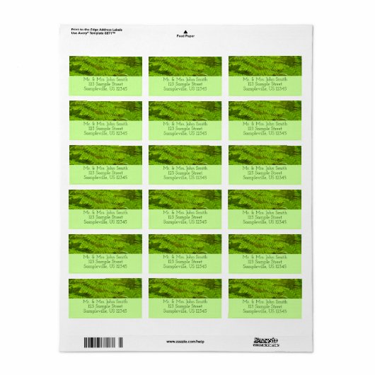 Grüne Landschaft, botanisch Adressaufkleber (Vorne)