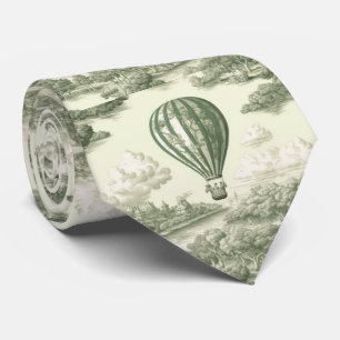 Grüne Landschaft Heißluftballon Toile (1) Krawatte