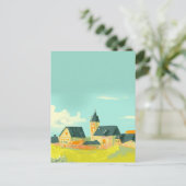 Grüne Landschaft Natur und Häuser Postkarte (Stehend Vorderseite)