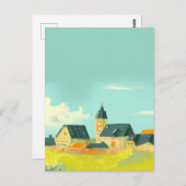 Grüne Landschaft Natur und Häuser Postkarte (Vorne/Hinten)