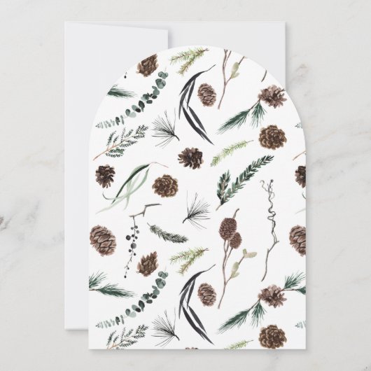 Grüne Landschaft Pinecone Brautparty Einladung (Rückseite)