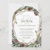 Grüne Landschaft Pinecone Brautparty Einladung (Vorderseite)
