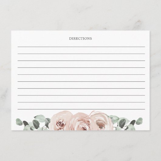 Grüne Landschaft Rosa Blumenrosa Rose Rezept Karte (Rückseite)