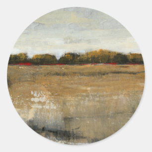 Grüne Landschaft Runder Aufkleber