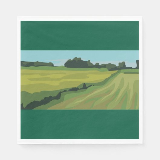 Grüne Landschaft Serviette (Vorderseite)