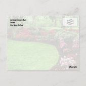 Grüne Landschaft und Pflegegeschäft Postkarte (Rückseite)