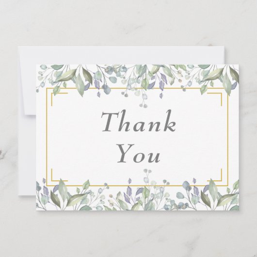 Grüne Landschaft von Sage und Lilac Vielen Dank Dankeskarte (Vorderseite)