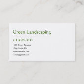 Grüne landschaftlich gestaltende persönliche Karte (Rückseite)