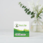 Grüne Landschaftsgärtnermähen Quadratische Visitenkarte (Stehend Vorderseite)