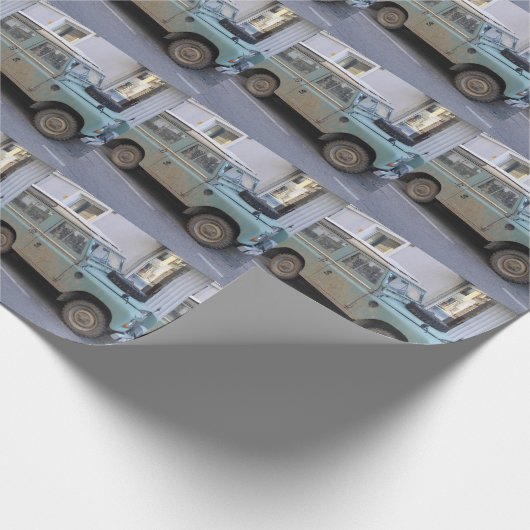 Grüne Landstraße Geschenkpapier (Ecke)