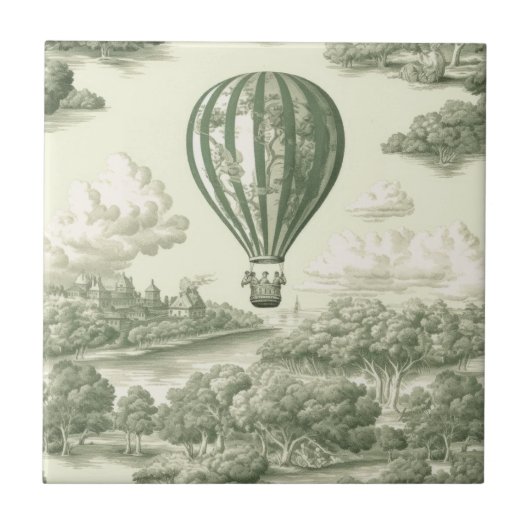 Grüne Landtoilette für Heißluftballon Fliese (Vorderseite)
