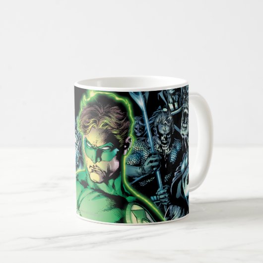 Grüne Lantern Umgeben - Farbe Kaffeetasse (VorderseiteRechts)
