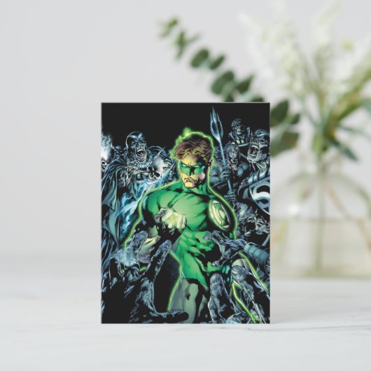 Grüne Lantern Umgeben - Farbe Postkarte (Stehend Vorderseite)