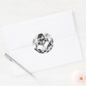 Grüne Lanterneien, schwarz und weiß Runder Aufkleber (Umschlag)