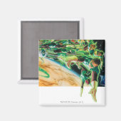 Grüne Lanterns fliegen im Weltraum Magnet (Vorderseite/Rückseite)