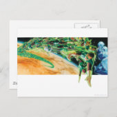 Grüne Lanterns fliegen im Weltraum Postkarte (Vorne/Hinten)