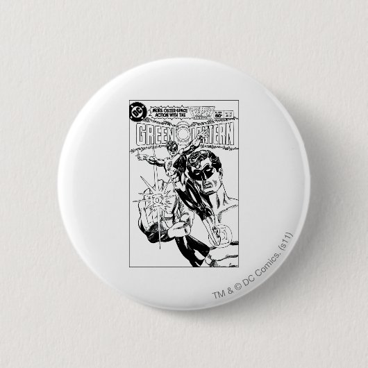 Grüne Laterne - Aktions-Comicabdeckung, Schwarzes Button (Vorderseite)