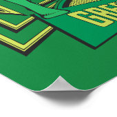 Grüne Laterne auf dekorativem Hintergrund Poster (Ecke)