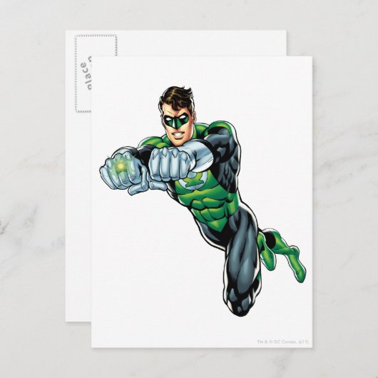 Grüne Laterne - Comic, beide Arme nach vorne Postkarte (Vorne/Hinten)