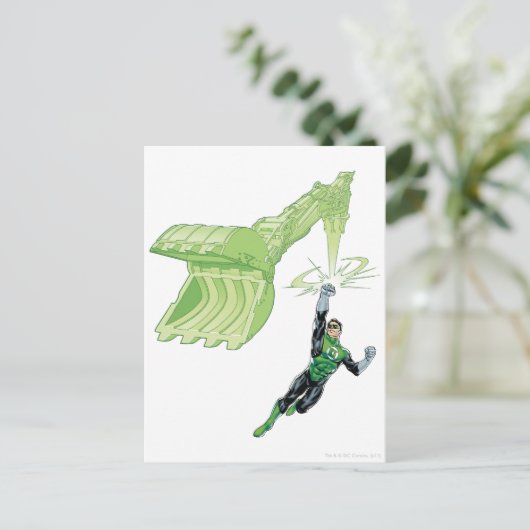 Grüne Laterne - Comic mit Maschine Postkarte (Stehend Vorderseite)