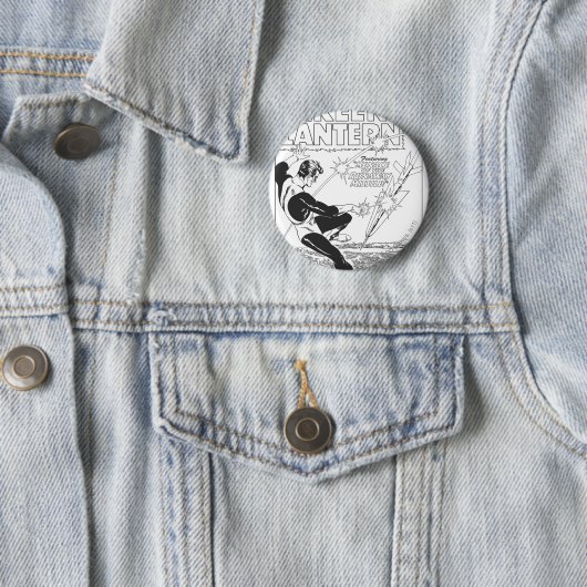 Grüne Laterne - Durchgehen-Rakete, Schwarzweiss Button (Beispiel)