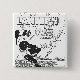 Grüne Laterne - Durchgehen-Rakete, Schwarzweiss Button