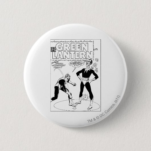 Grüne Laterne entfernt den Ring, Schwarzweiss Button (Vorderseite)