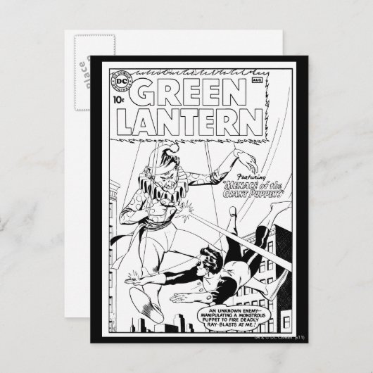 Grüne Laterne gegen Clown, Schwarz und Weiß Postkarte (Vorne/Hinten)