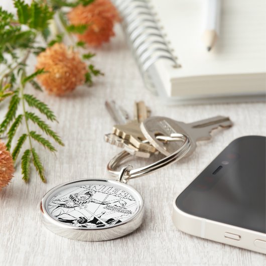 Grüne Laterne gegen Clown, Schwarz und Weiß Schlüsselanhänger (Seite)