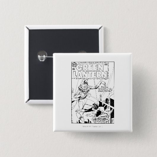 Grüne Laterne gegen den Clown, Schwarzweiss Button (Vorne & Hinten)