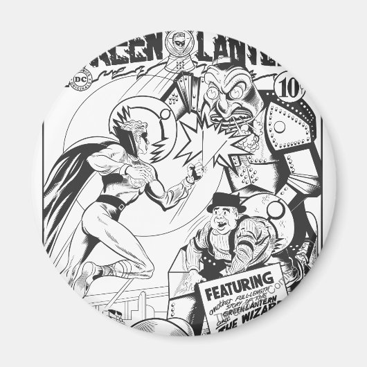 Grüne Laterne gegen den Zauberer Odds, Black and W Magnet (Vorne)