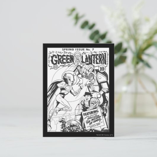 Grüne Laterne gegen den Zauberer Odds, Black and W Postkarte (Stehend Vorderseite)