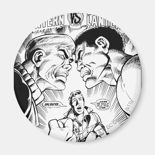 Grüne Laterne gegen Grüne Laterne, Schwarz und Wei Magnet (Vorne)