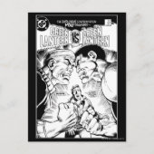 Grüne Laterne gegen Grüne Laterne, Schwarz und Wei Postkarte (Vorderseite)