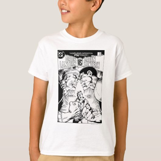 Grüne Laterne gegen Grüne Laterne, Schwarz und Wei T-Shirt (Vorderseite)