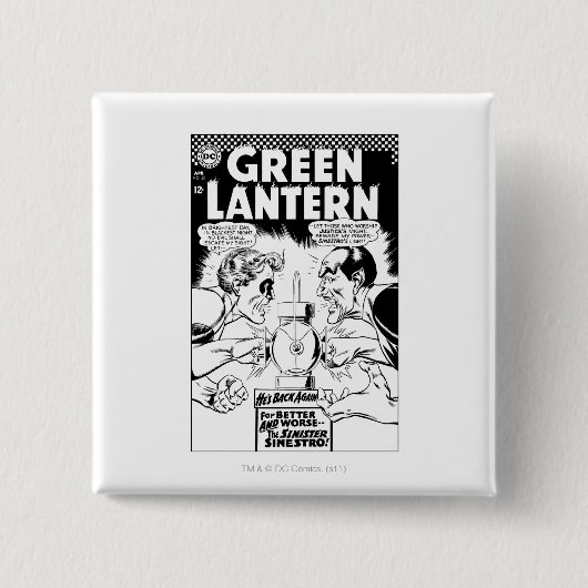 Grüne Laterne gegen Sinestro, Schwarzweiss Button (Vorderseite)
