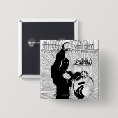 Grüne Laterne - glühende Laterne, Schwarzweiss Button (Vorne & Hinten)