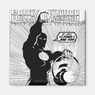 Grüne Laterne - glühende Laterne, Schwarzweiss Magnet